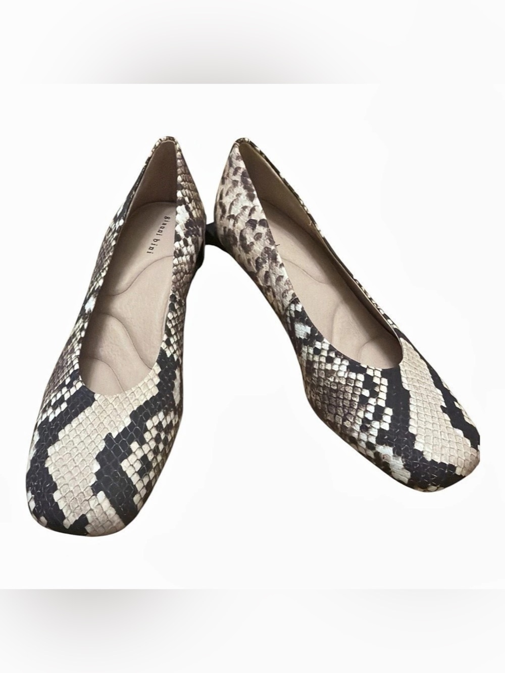 Mob Wife Gianni Bini Snake Print Square Toe Block Heel Pumps 6.5 NWOB